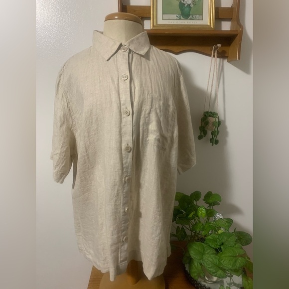 Coldwater Creek Tops - Coldwater Creek 100% Linen Camp Button Up Plus Shirt 1X